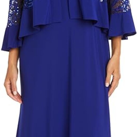 NWT R&M Richards Women's 2 Piece Lace Dress and Shrug Set SZ 14W - Picture 11 of 11